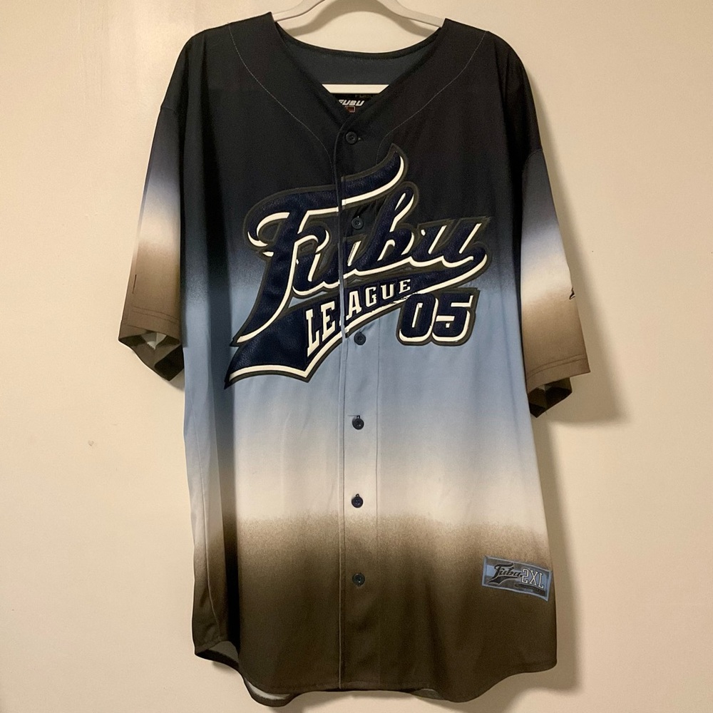 Vintage FUBU League Collection Baseball Jersey Sewn Lettering